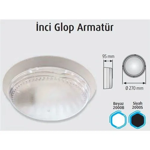 İNCİ GLOP ARMATÜR BEYAZ 1