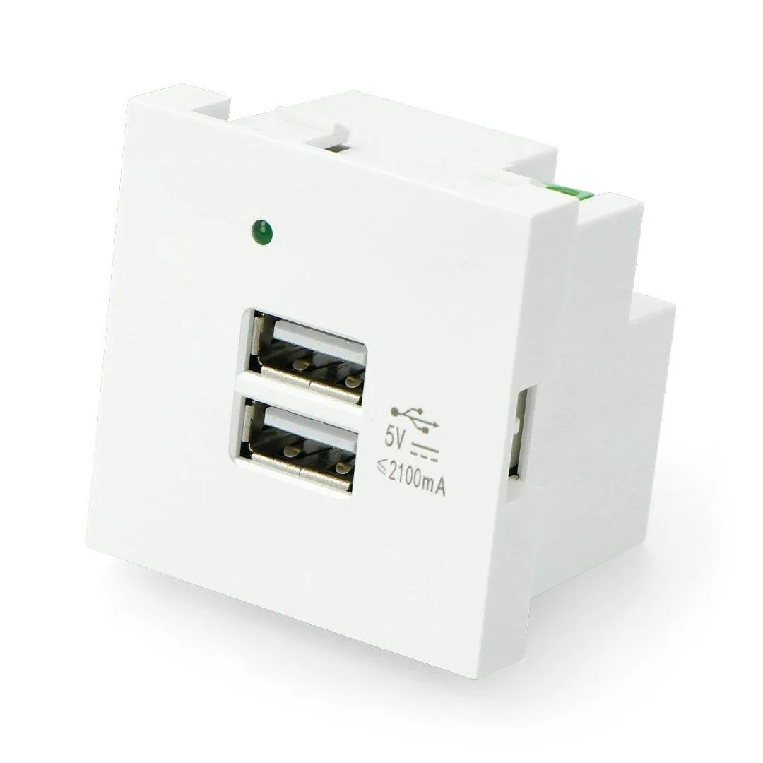 45x22,5 ÇİFTLİ USB ŞARJ ADAPTÖRÜ (BEYAZ) 1