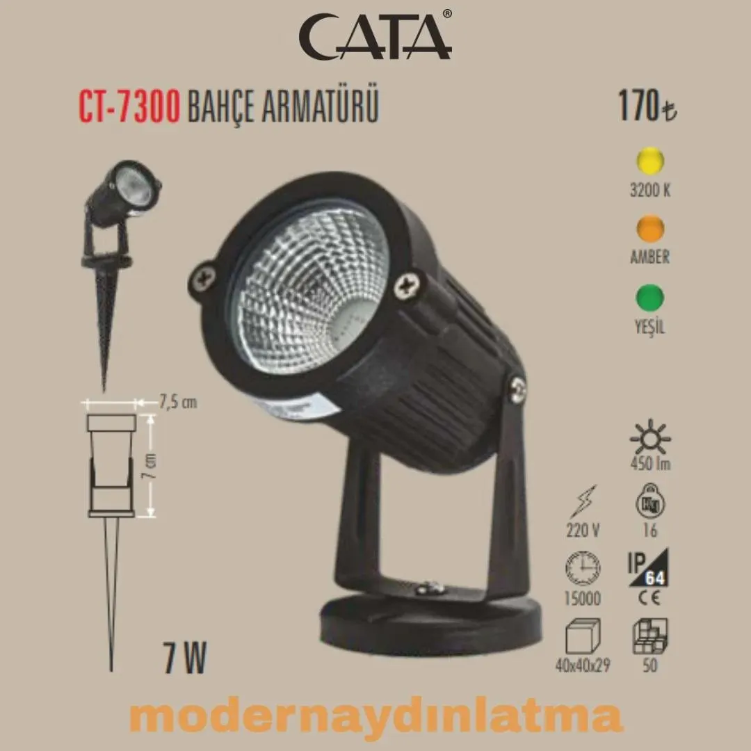 7W LED TARA KAZIKLI BAHÇE ARMATÜRÜ (YEŞİL) 1