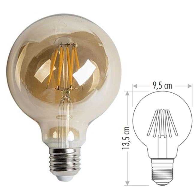 6W RUSTİK LED G90 GLOP AMPUL (E27)(AMBER) 1