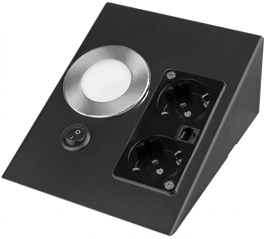 5W LEDLİ ÜÇGEN SPOT SATİN KASA BEYAZ (LEDLİ+ÇİFT PRİZLİ) 1