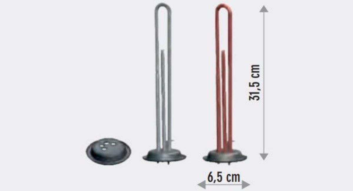 YUVARLAK FLANŞLI TERMOSİFON REZ. BAKIR 220V 1300W 1