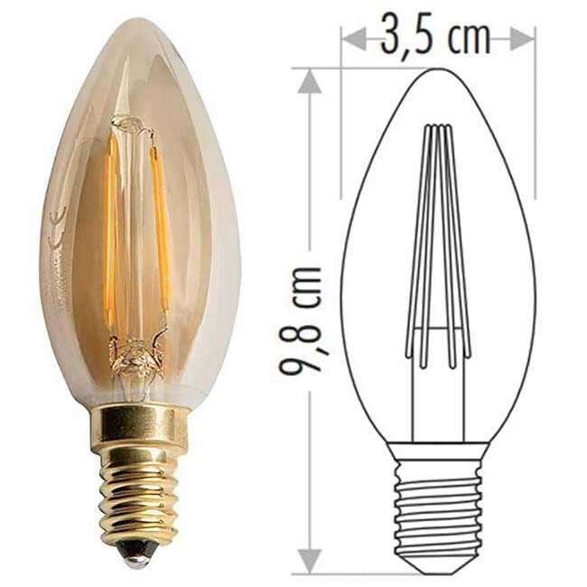 4W RUSTİK LED BUJI AMPUL (E-14)(AMBER) 1