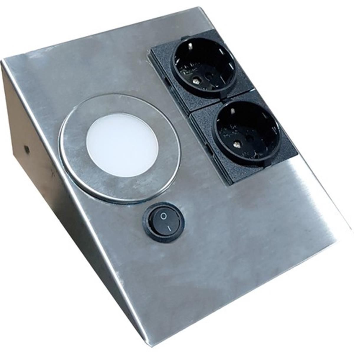 LEDLİ ÜÇGEN SPOT SİYAH KASA (ÇİFT PRİZLİ)(BEYAZ) 1