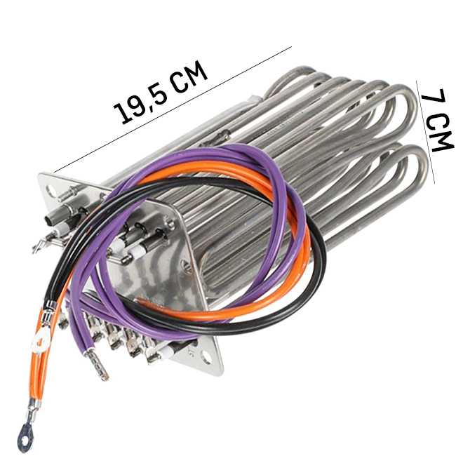 400/230V 6* 3000W L:20cm DİKDÖRTGEN FLŞ.REZ. Kablo SULU ÖB.5 20 Bük. 7,5*0,40mm İTH.UPI D 1