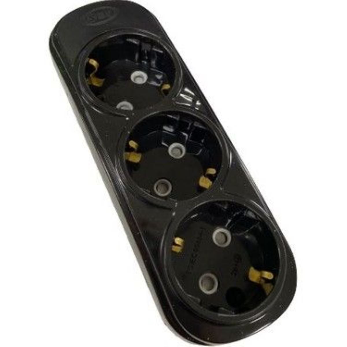 3'LÜ TOPRAKLI KLEMENSLİ GRUP PRİZ (SİYAH) 1