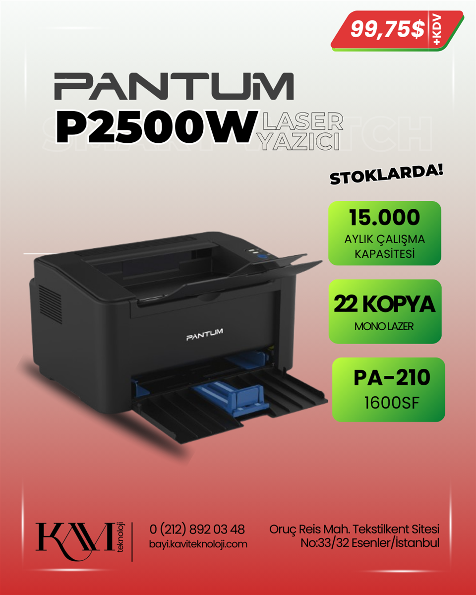 PANTUM P2500W WİFİ  LAZER YAZICI 1