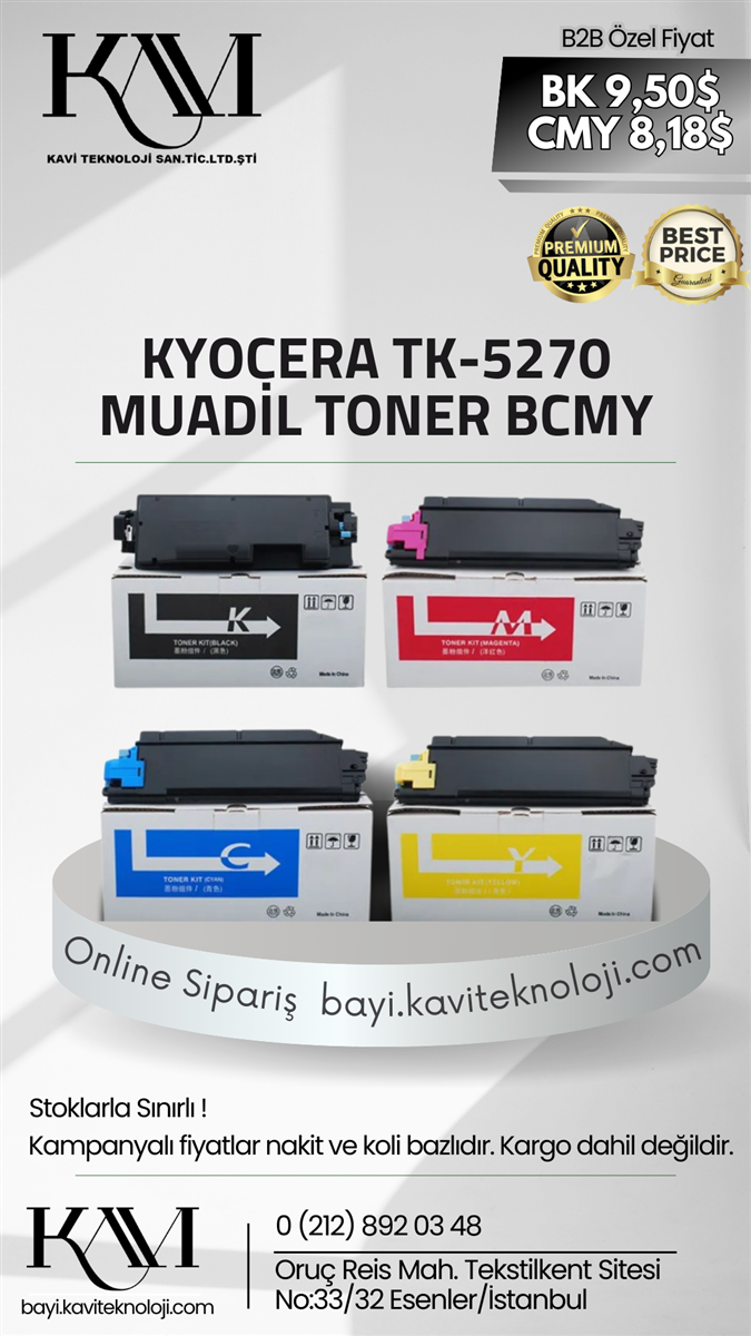 (ZH) Kyocera Tk 5270 ECOSYS 
P6230cdn/M6630cidn Black Toner 8K (160Gr)r 1