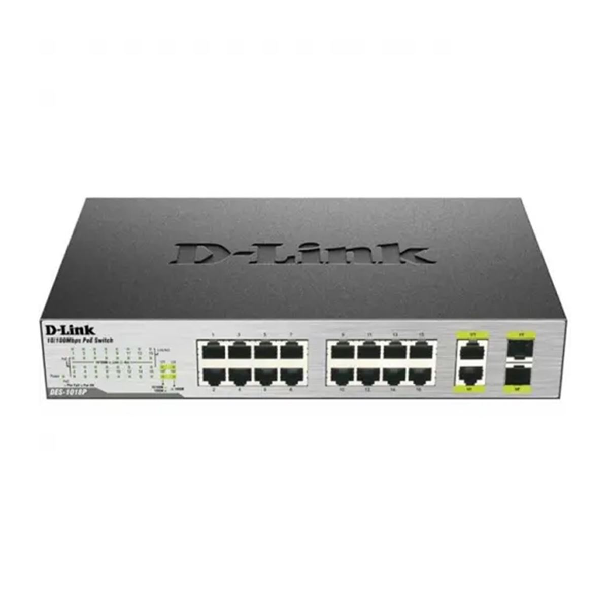 DES-1018P 16 PORT 10/100 (8 PORT POE)+2XGIGABIT SFP/RJ45 COMBO 80W POE SWITCH 1