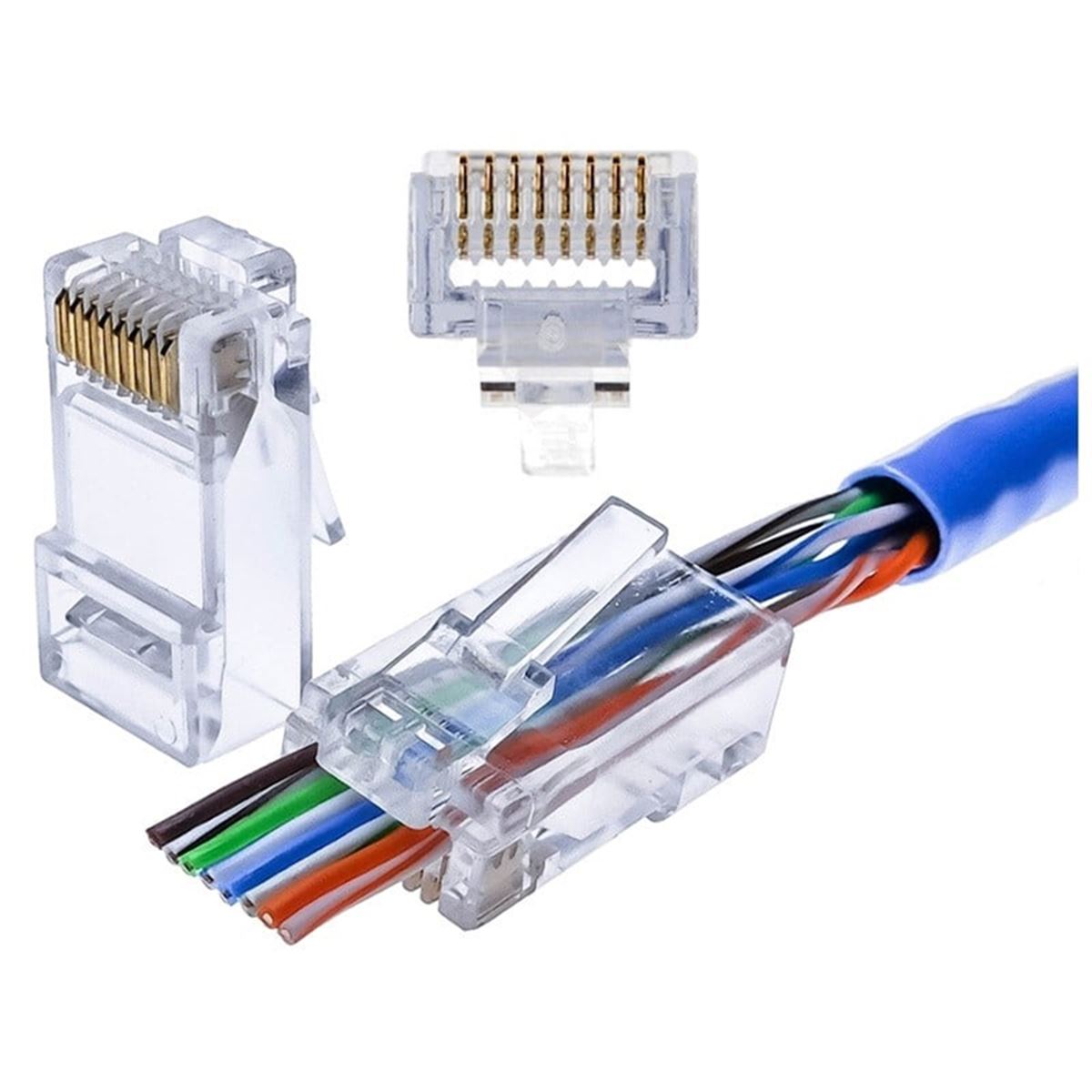 F0811 Cat6 EZ/Delikli Plug - 100 Adet 1