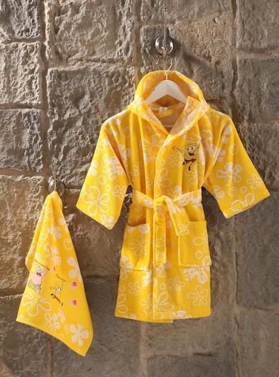 SPONGE BOB FLOWERS SARI BORNOZ SETI 3-4 1