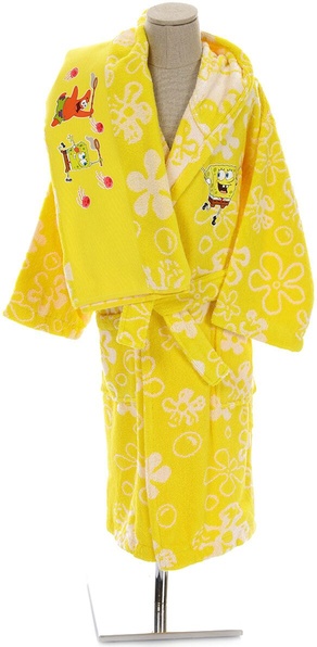 SPONGE BOB FLOWERS SARI BORNOZ SETI 9-10 1