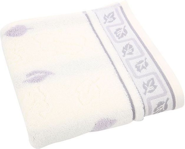 LEAVES/KREM-LILA HAVLU 50*90 1