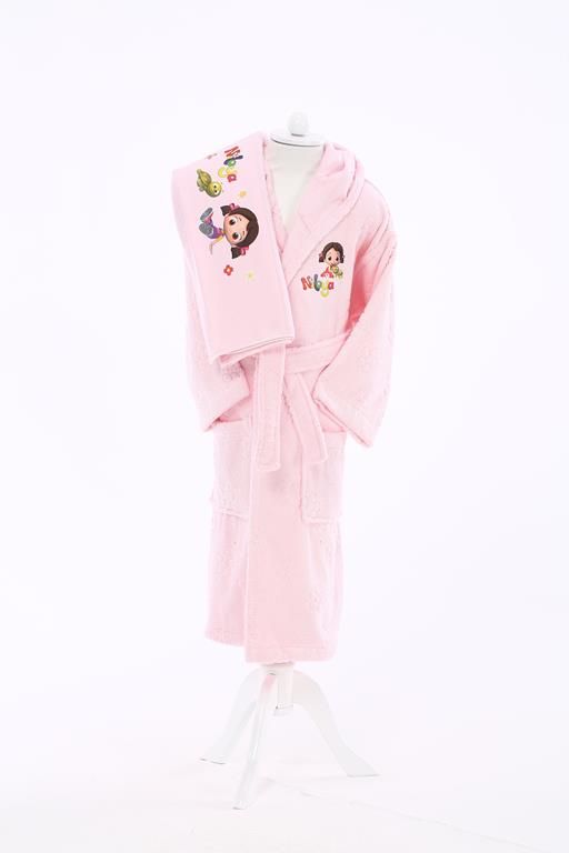 NILOYA FLOWER PEMBE BORNOZ SETI (7-8) 1