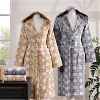 SHELL PLAID GRI-BEJ HAPPY SET 1