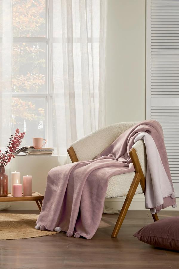 BATTANIYE PONP.PAMUK DIZ 130*170 PEMBE(Y 1