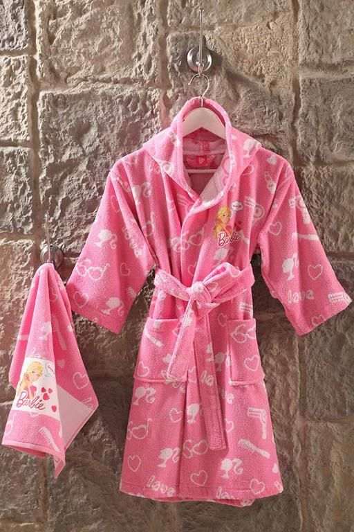 BARBIE LOVE PEMBE BORNOZ SETI 11-12 1