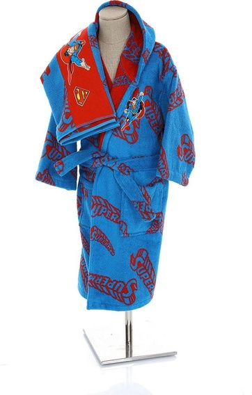 SUPERMAN MAVI BORNOZ SETI 7-8 1