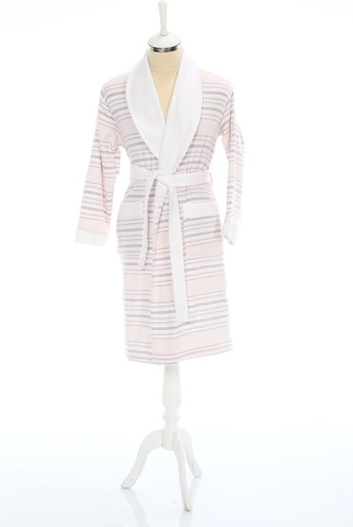 DAMLA/PEMBE SALYAKA PESTEMAL BORNOZ(S/M) 1