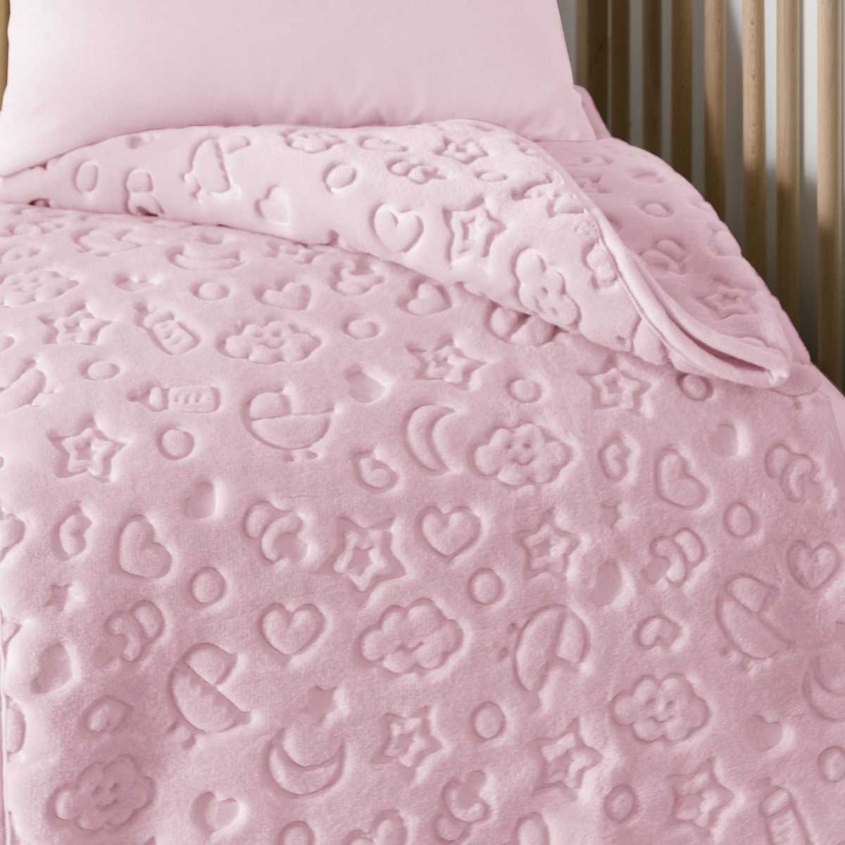 BATTANIYE BEBE EMBOS 100X120 PEMBE(Y) 1