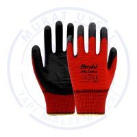 BEYBİ ZEBRA POLYESTER NİTRİL ELDİVEN KIRMIZI NO:10 1