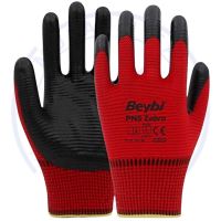 BEYBİ ZEBRA POLYESTER NİTRİL ELDİVEN KIRMIZI NO:9 1