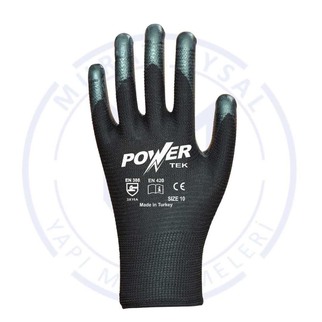 POWER TEK ZEBRA NİTRİL ELDİVEN SİYAH NO:10 1