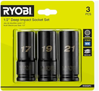 RYOBİ DERİN LOKMA SETİ 3 PARÇA 1/2 (17-19-21) RHDIS3PC 1