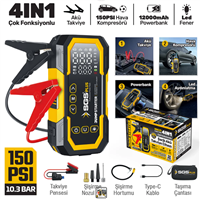 SGS AKÜ TAKVİYE VE HAVA KOMPRESÖRÜ DİJİTAL 16.8V 12.000 MAH 4 İN 1 1