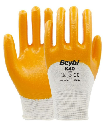 BEYBİ K40 NİTRİL ELDİVEN SARI NO:9 1