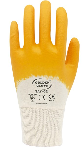 GOLDEN GLOVE PAMUKLU NİTRİL ELDİVEN NO: 9   TAY-02 1