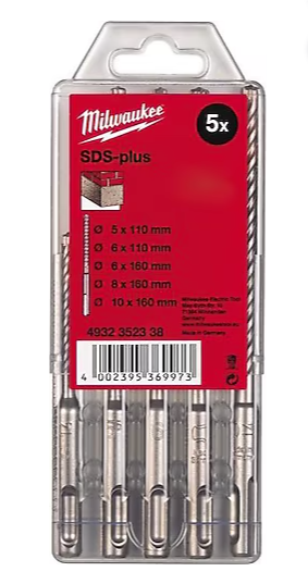 MİLWAUKEE SDS PLUS MATKAP UÇ SETİ 5 PARÇA MS2 SERİ 2 ELMAS 1