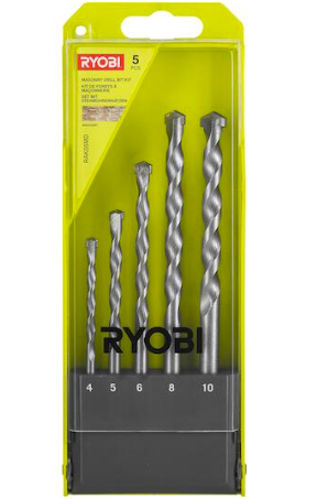 RYOBİ BETON MATKAP UÇ SETİ 5 PARÇA (4,5,6,8,10 MM) RAK05MD 1