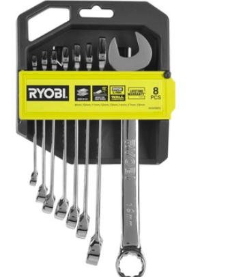 RYOBİ KOMBİNE ANAHTAR SETİ 8 PARÇA RHWR8PC 1