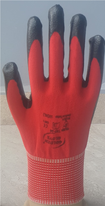 ELDİVEN POLYESTER NİTRİL KAPLI KIRMIZI SİYAH NO:10 1