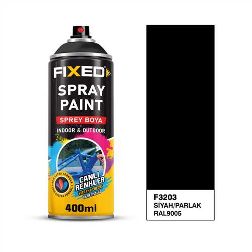 SGS SPREY BOYA AKRİLİK SİYAH PARLAK 320 GR 400 ML. 1
