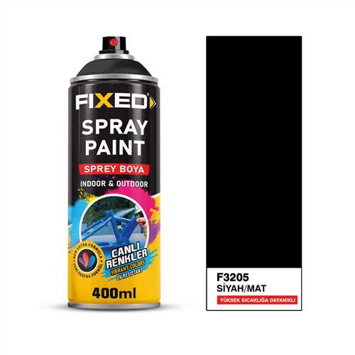 SGS SPREY BOYA AKRİLİK SİYAH MAT YÜKSEK ISI 400 C 1