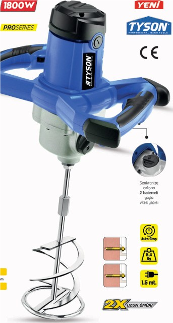 TYSON BOYA VE HARÇ KARIŞTIRICISI 1800 WATT ''İKİ DEVİRLİ'' (2) 1