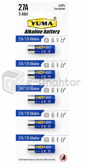 YUMA 27A 12V ALKALİN PİL (5 ADET) 1
