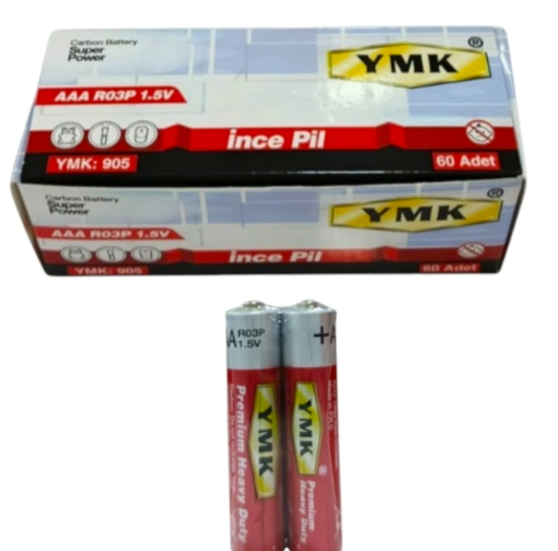 YMK AAA-CARBON AAA R03P 1.5V İNCE PİL 1