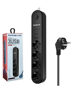 Wınboss 3402  Termal Akım Korumalı Priz (4 priz+3 usb) 1