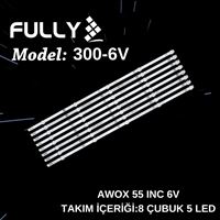 FULLY-SET-300-6V AWOX 55 INC 6V 55H1800 55SA1200 55PUF6022/T3 - BSC2-55/MTR, TELEFOX 55TFH5510,U5600STR U5600STR TV LED BAR 1