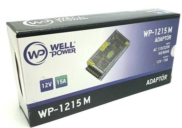Wellpower 12V 15A Metal Kasa Adaptör Geniş Kasa 1
