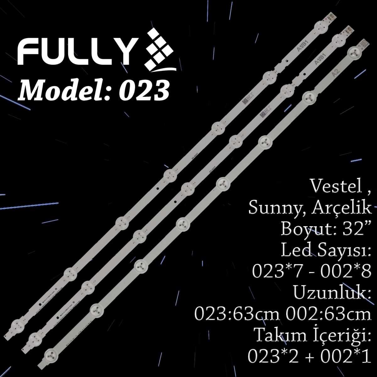 FULLY SET-023-002 VESTEL 32 INC 2*7+1*8 TV LED BAR 1