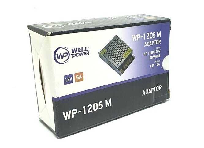 Wellpower 12V 5A Metal Kasa Adaptör Geniş Kasa 1