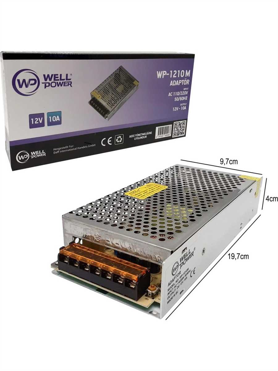 Wellpower 12V 10A Metal Kasa Adaptör Geniş Kasa 1