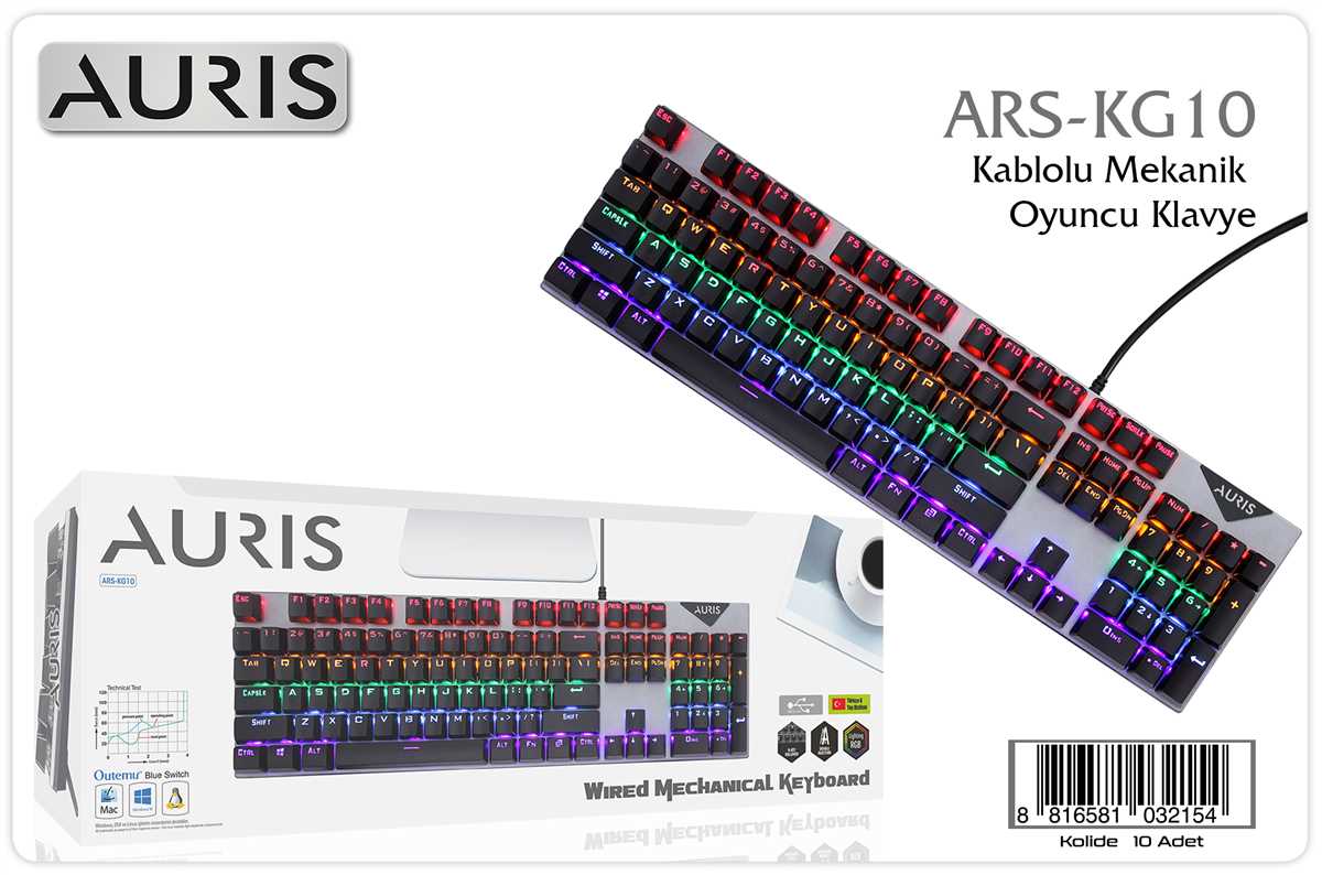 Aurıs KG10 Kablolu MEKANİK Klavye 1