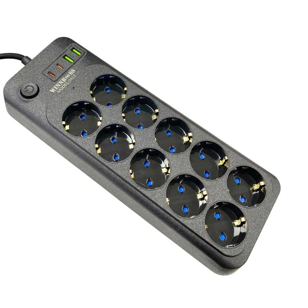 Wınboss Termal Akım Korumalı Priz (10 Priz+2 usb+2 Type_c) 1