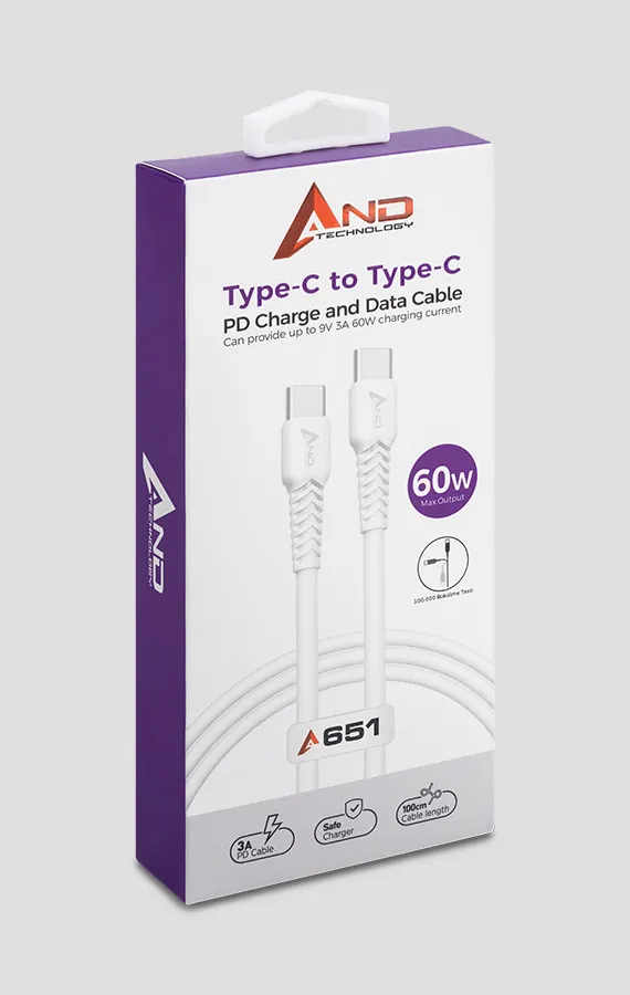 AND-A651 TYPE-C TO TYPE-C 60W KABLO 1