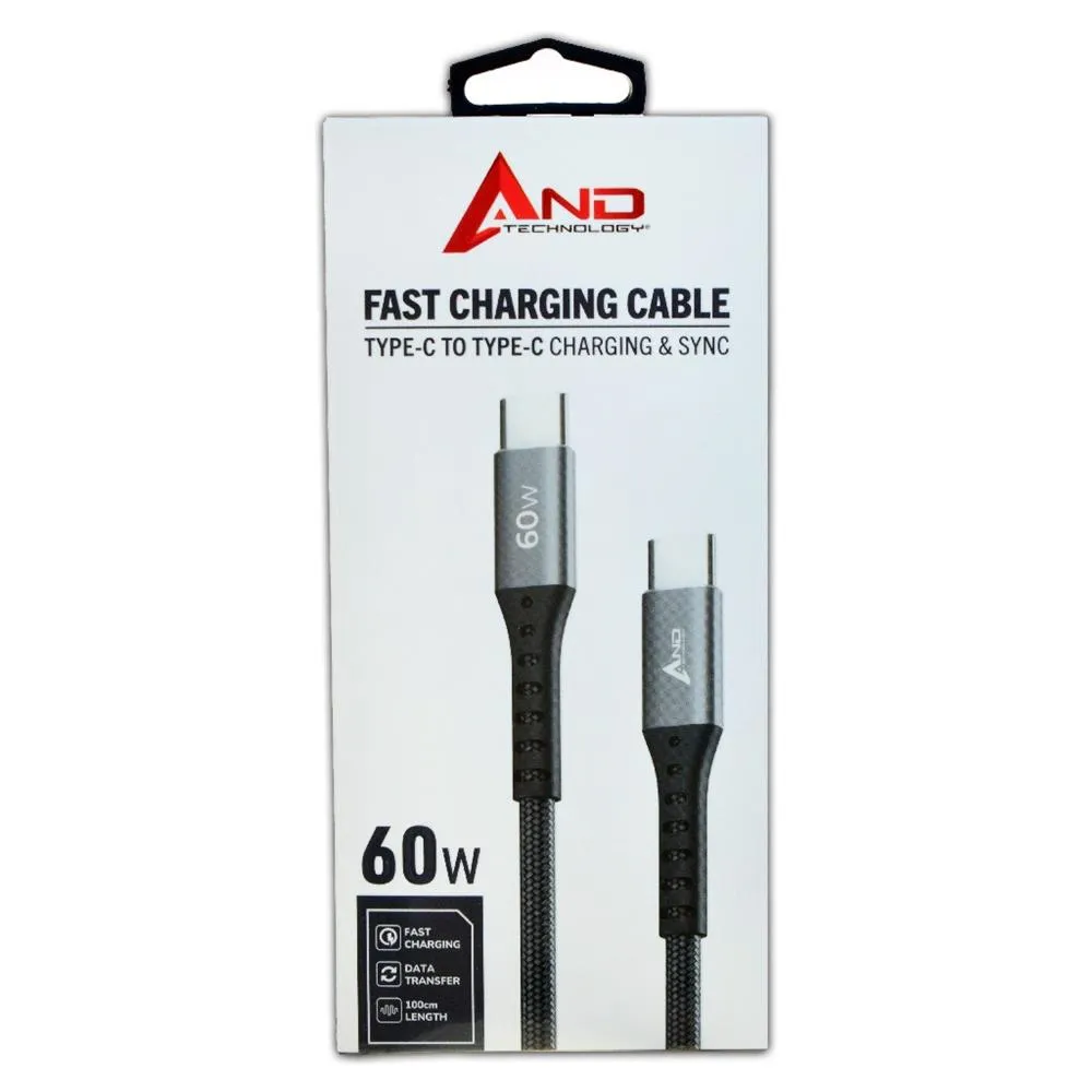 AND-A671 60W TYPE-C TO TYPE-C PD KABLO 1